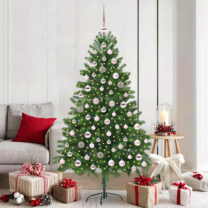 Julgran med 300 LED-lampor med stativ Grön 180 cm PE
