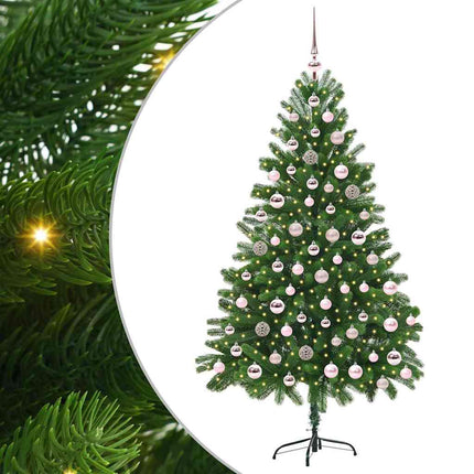 Julgran med 300 LED-lampor med stativ Grön 180 cm PE