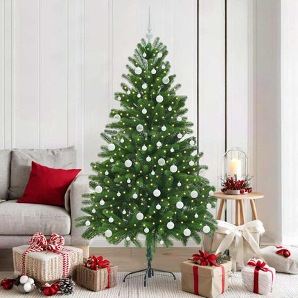 Julgran med 300 LED-lampor med stativ Grön 180 cm PE