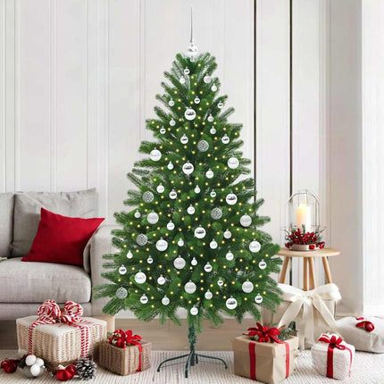 Julgran med 300 LED-lampor med stativ Grön 180 cm PE