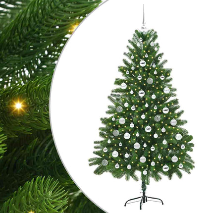 Julgran med 300 LED-lampor med stativ Grön 180 cm PE