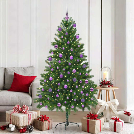 Julgran med 300 LED-lampor med stativ Grön 180 cm PE