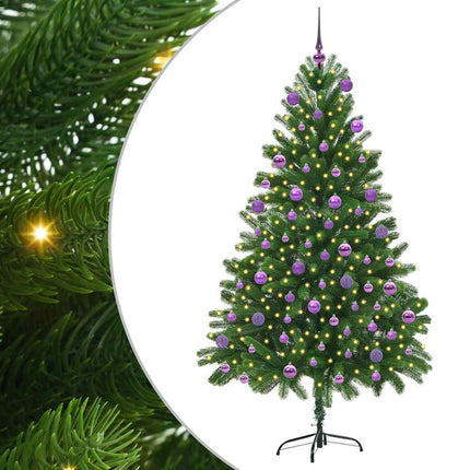 Julgran med 300 LED-lampor med stativ Grön 180 cm PE