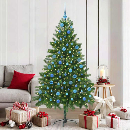 Julgran med 300 LED-lampor med stativ Grön 180 cm PE
