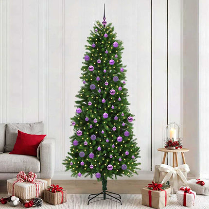 Julgran med 300 LED-lampor med stativ Grön 240 cm PE