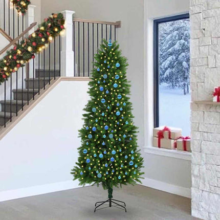 Julgran med 300 LED-lampor med stativ Grön 240 cm PE