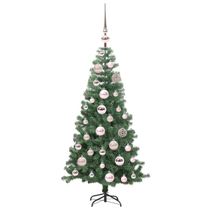 Julgran med 150 LED-lampor med stativ Grön 120 cm PVC