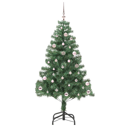 Julgran med 150 LED-lampor med stativ Grön 150 cm PVC