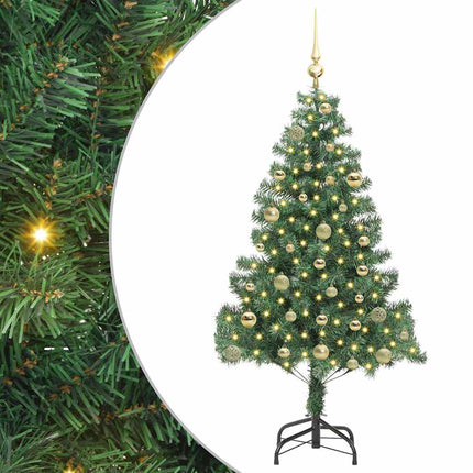 Julgran med 150 LED-lampor med stativ Grön 150 cm PVC