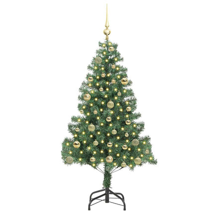 Julgran med 150 LED-lampor med stativ Grön 150 cm PVC