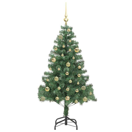 Julgran med 150 LED-lampor med stativ Grön 150 cm PVC