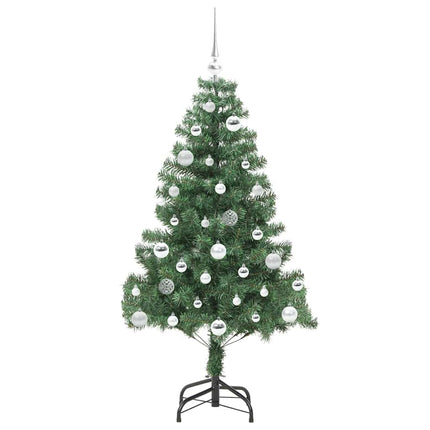 Julgran med 150 LED-lampor med stativ Grön 150 cm PVC