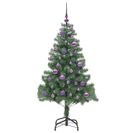 Julgran med 150 LED-lampor med stativ Grön 150 cm PVC
