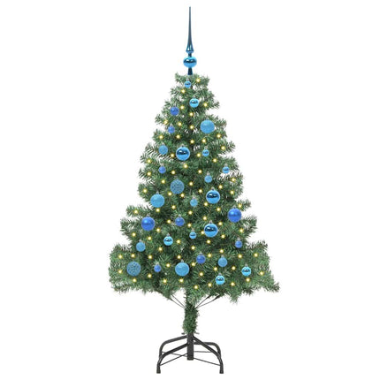 Julgran med 150 LED-lampor med stativ Grön 150 cm PVC