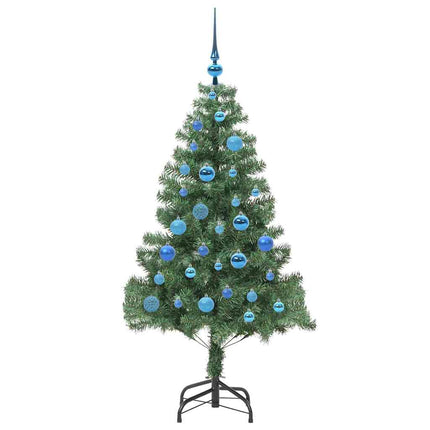 Julgran med 150 LED-lampor med stativ Grön 150 cm PVC