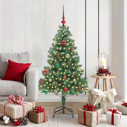 Julgran med 150 LED-lampor med stativ Grön 150 cm PVC