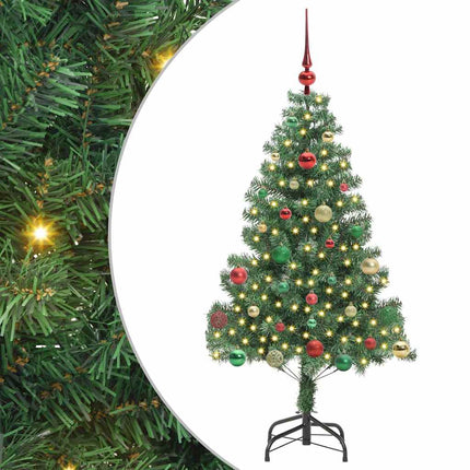 Julgran med 150 LED-lampor med stativ Grön 150 cm PVC