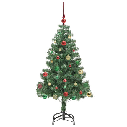 Julgran med 150 LED-lampor med stativ Grön 150 cm PVC