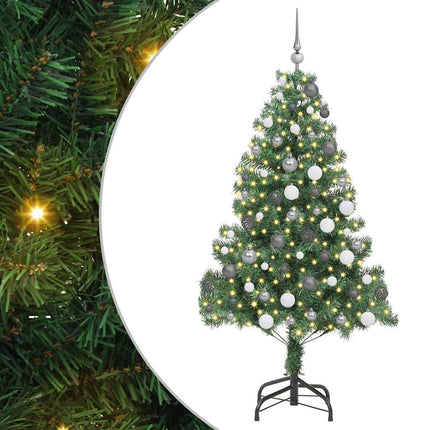 Julgran med 300 LED-lampor med stativ Grön 180 cm PVC