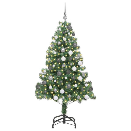 Julgran med 300 LED-lampor med stativ Grön 180 cm PVC