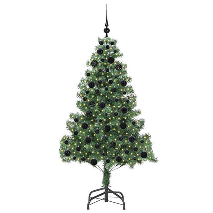 Julgran med 300 LED-lampor med stativ Grön 180 cm PVC