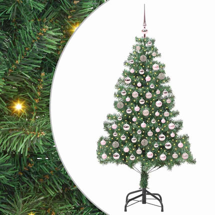Julgran med 300 LED-lampor med stativ Grön 180 cm PVC