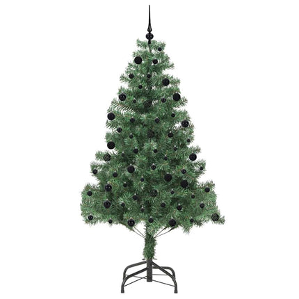 Julgran med 300 LED-lampor med stativ Grön 210 cm PVC