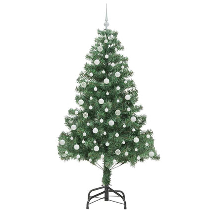 Julgran med 300 LED-lampor med stativ Grön 210 cm PVC