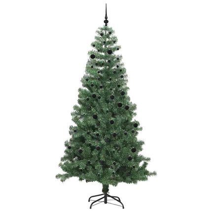 Julgran med 300 LED-lampor med stativ Grön 240 cm PVC
