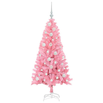 Julgran med 150 LED-lampor med stativ Rosa 120 cm PVC