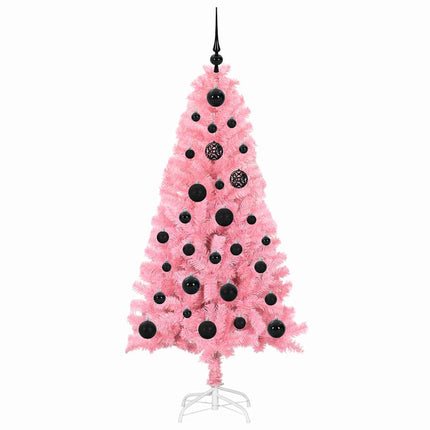 Julgran med 150 LED-lampor med stativ Rosa 150 cm PVC