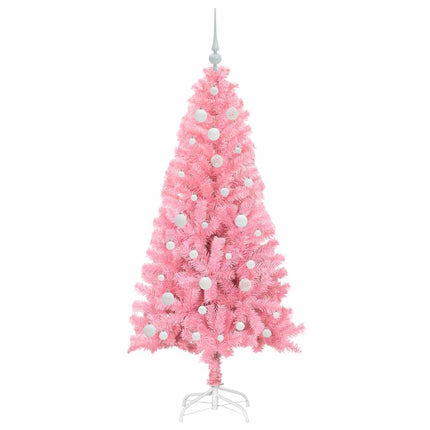 Julgran med 150 LED-lampor med stativ Rosa 150 cm PVC