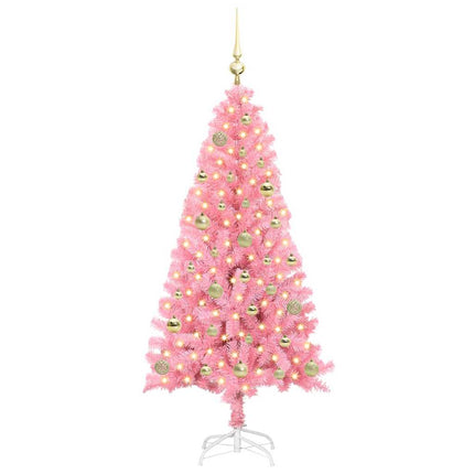 Julgran med 150 LED-lampor med stativ Rosa 150 cm PVC