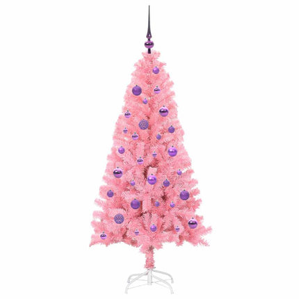 Julgran med 150 LED-lampor med stativ Rosa 150 cm PVC
