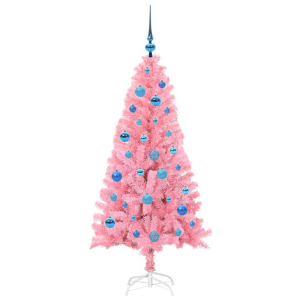 Julgran med 150 LED-lampor med stativ Rosa 150 cm PVC