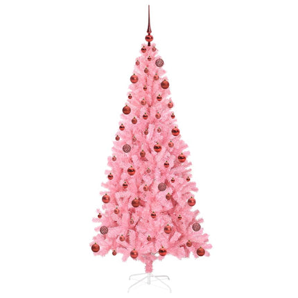 Julgran med 300 LED-lampor med stativ Rosa 180 cm PVC