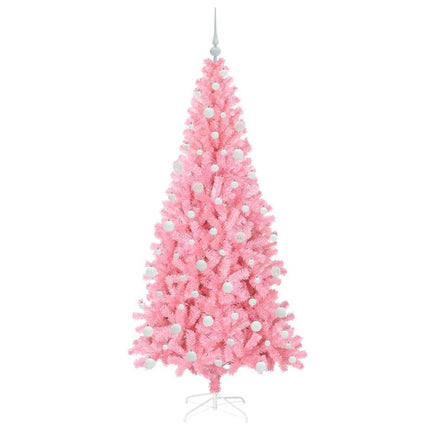 Julgran med 300 LED-lampor med stativ Rosa 180 cm PVC