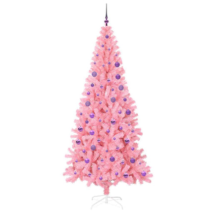 Julgran med 300 LED-lampor med stativ Rosa 180 cm PVC