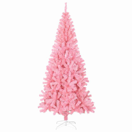 Julgran med 300 LED-lampor med stativ Rosa 210 cm PVC