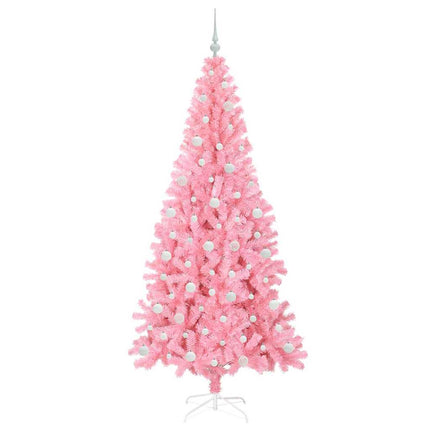 Julgran med 300 LED-lampor med stativ Rosa 210 cm PVC