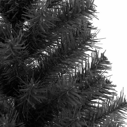 Julgran med 300 LED-lampor med stativ Svart 180 cm PVC