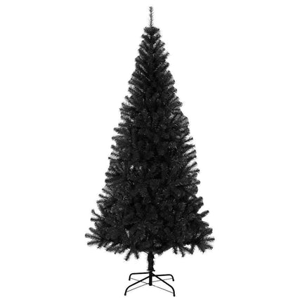 Julgran med 300 LED-lampor med stativ Svart 180 cm PVC