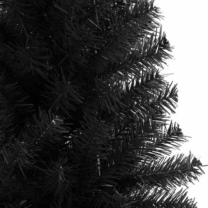 Julgran med 300 LED-lampor med stativ Svart 210 cm PVC
