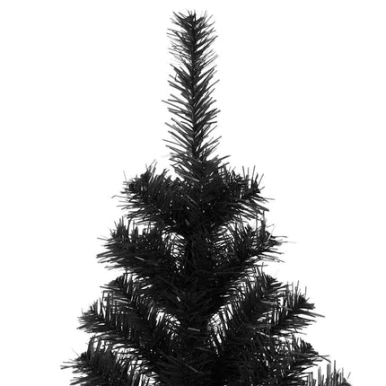 Julgran med 300 LED-lampor med stativ Svart 210 cm PVC