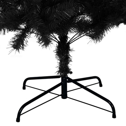 Julgran med 300 LED-lampor med stativ Svart 210 cm PVC