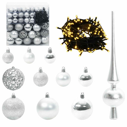 Julgran med 300 LED-lampor med stativ Svart 210 cm PVC