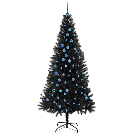 Julgran med 300 LED-lampor med stativ Svart 240 cm PVC