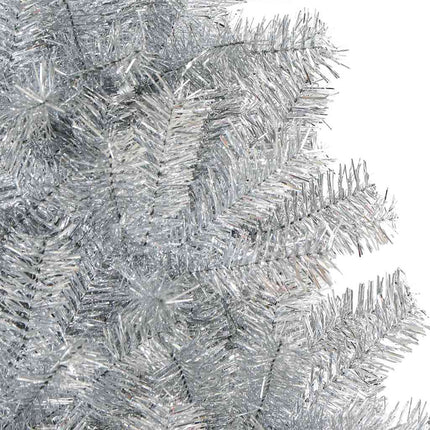 Julgran med 150 LED-lampor med stativ Silver 120 cm PET