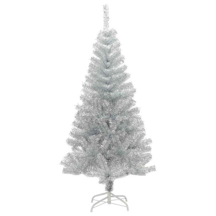Julgran med 150 LED-lampor med stativ Silver 120 cm PET