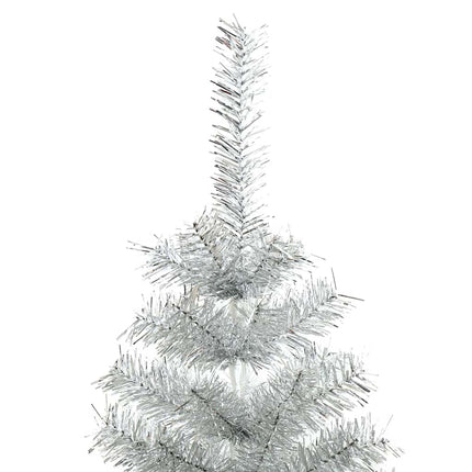 Julgran med 300 LED-lampor med stativ Silver 240 cm PET